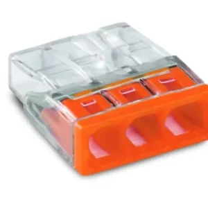 Vezetékösszekötő átlátszó 3-pólus 0.5-2.5mm2 24A 450V átlátszó WAGO Kedvezmény