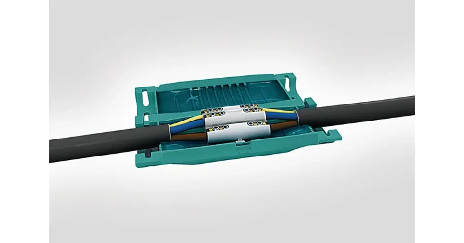 Prémium Zselés kábelösszekötő toldóval 1kV IPX8 gél átmenő ág 5x 16-25mm2 / Relifix V525 Hellermann Tyton