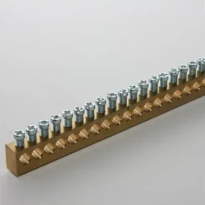 Korlátozott ajánlat PE/N-sín szigeteletlen földelősín 10x15mm2 998mm 130xM5 125A sárgaréz kezeletlen EL-NE