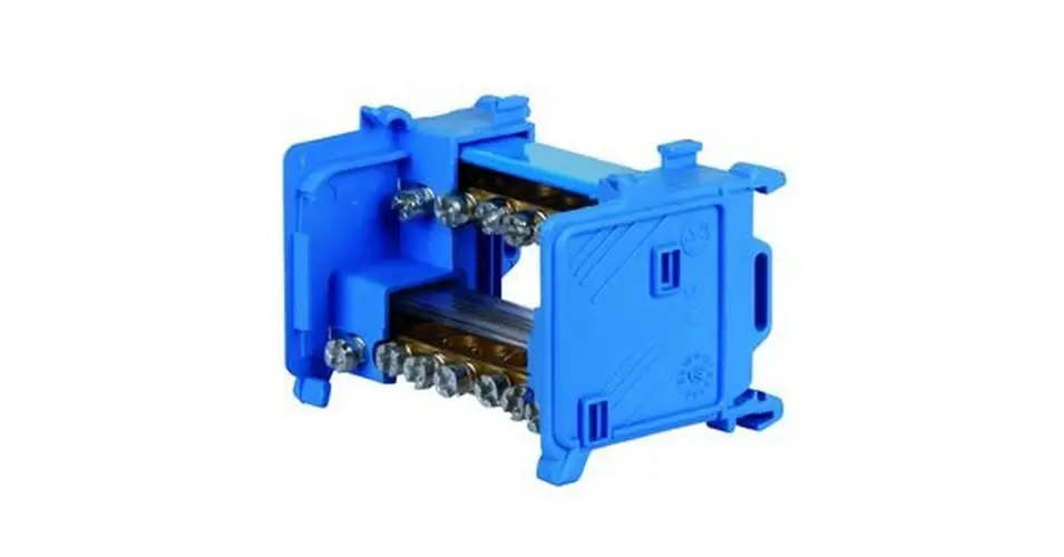 Elosztóblokk 100A 5x10+1x25+1x35mm2 2P csavaros kalapsínre BD10072 Pollmann Expressz kézbesítés