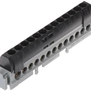 Végkiárusítás Elosztókapocs fekete 13P csavaros 12csatl./16mm2 1csatl./25mm2 kalapsínre Lexic LEGRAND