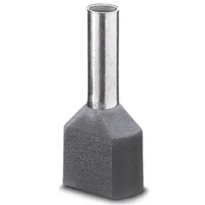 Érvéghüvely szigetelt iker 2x 4mm2 12mm szürke TRACON Biztonságos fizetés