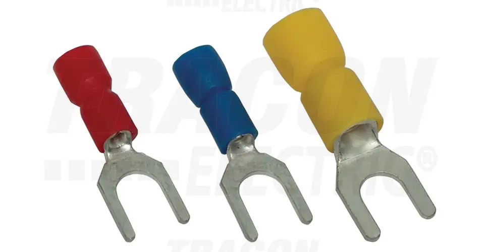 Villás saru 2,5mm2 4M/csavar villás-alakú PVC kék réz ónozott TRACON Korlátozott ajánlat