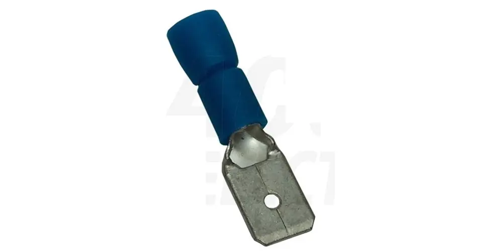 Csúszósaru 22,2mm dugó részlegesen szigetelt 32A kék lapos 6,3x0,8 mm réz 1,5-4mm2 TRACON Kedvezmény