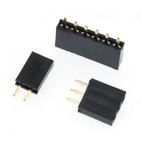 8P 10db - 10db 2.54mm anya 2P / 3P / 5P / 6P / 8P / 10P / 15P / 20P / 40P tűs, erős női egysoros tűs fejléc szalag NYÁK Gyors kiszállítás