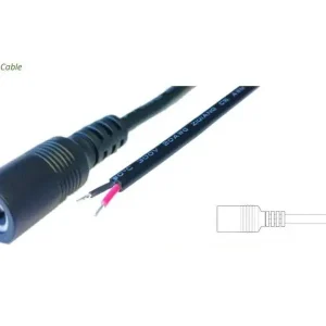 Nézd meg most DC aljzat 5.5/2.1, 2x0.5mm2 fekete kábel, 3m, forrasztható, kettős szig.