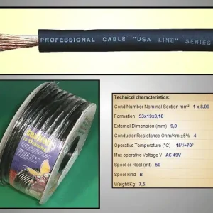 Flexibilis POWER kábel 1x8.00mm2 CU (fekete) Árcsökkenés