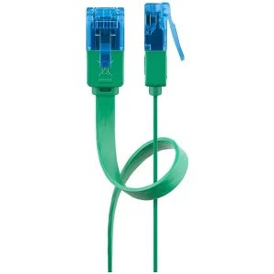 CAT6A UTP patch kábel, lapos 0.5m 8p. Cu (zöld) Szezonális akció