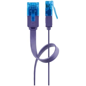 CAT6A UTP patch kábel, lapos 0.5m 8p. Cu (viola) Akciós ár