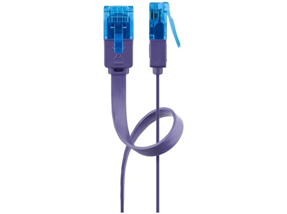 CAT6A UTP patch kábel, lapos 0.5m 8p. Cu (viola) Akciós ár