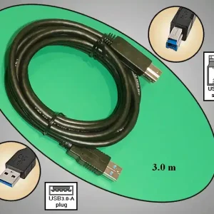 Olcsó USB3.0-A dugó  USB3.0-B dugó, Kábel 3m