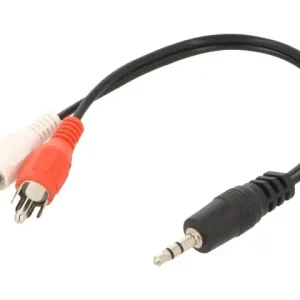 3.5mm Jack sztereo dugó -> 2x RCA dugó 20cm audio kábel Azonnal elérhető