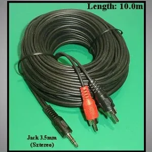 Biztonságos fizetés 3.5mm Jack sztereo dugó -> 2x RCA dugó 10m audio kábel