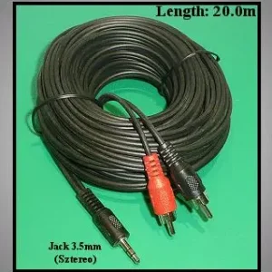 3.5mm Jack sztereo dugó -> 2x RCA dugó 20m audio kábel Bestseller