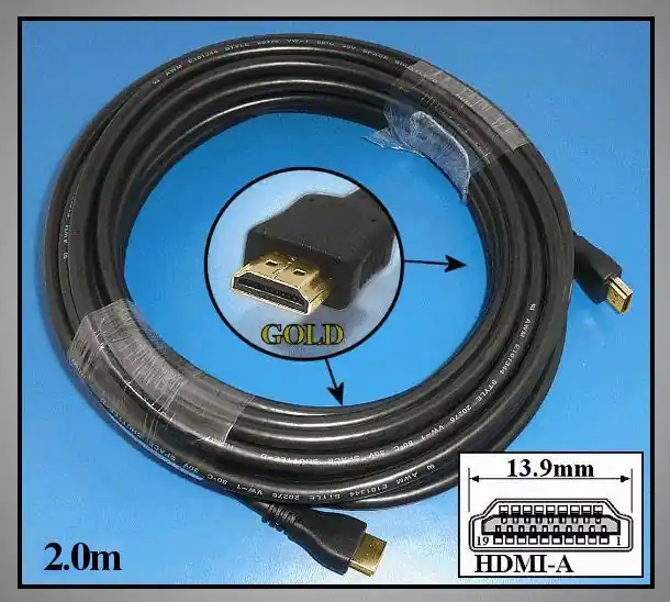 HDMI dugó - HDMI dugó 2.0m Gold, verzió: 2.0 audio-video kábel Korlátozott ajánlat