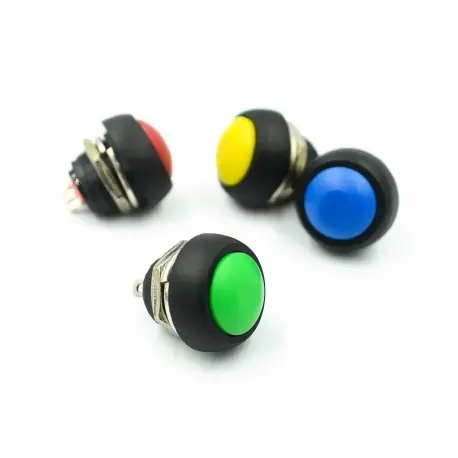 Sárga - 10PCS / LOT 12 mm-es vízálló pillanatnyi nyomógombos kapcsoló KI- (BE) Ön visszatér Utolsó esély