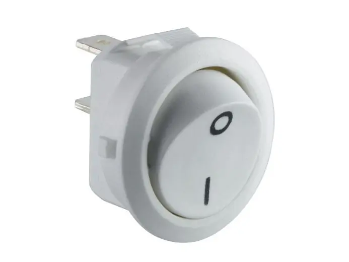 Csak ma Billenő kapcsoló, kerek L-4A R-12A 250V 2pozició, fehér I/O ON-OFF