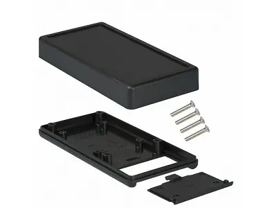 Univerzális műanyag doboz 130x65x25mm, fekete, IP54, (elemtartós) Népszerű