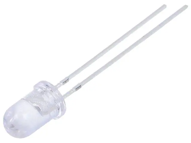 LED 5mm piros, víztiszta 1000...1600mcd Prémium