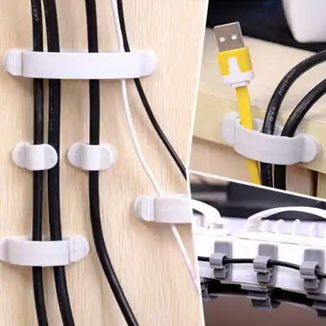 10 db fehér íróasztal Vezeték USB kábel tartó Olcsóbb