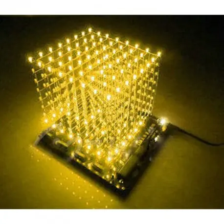 Ajánlat 3D DIY készlet 8x8x8 3mm LED kocka sárga