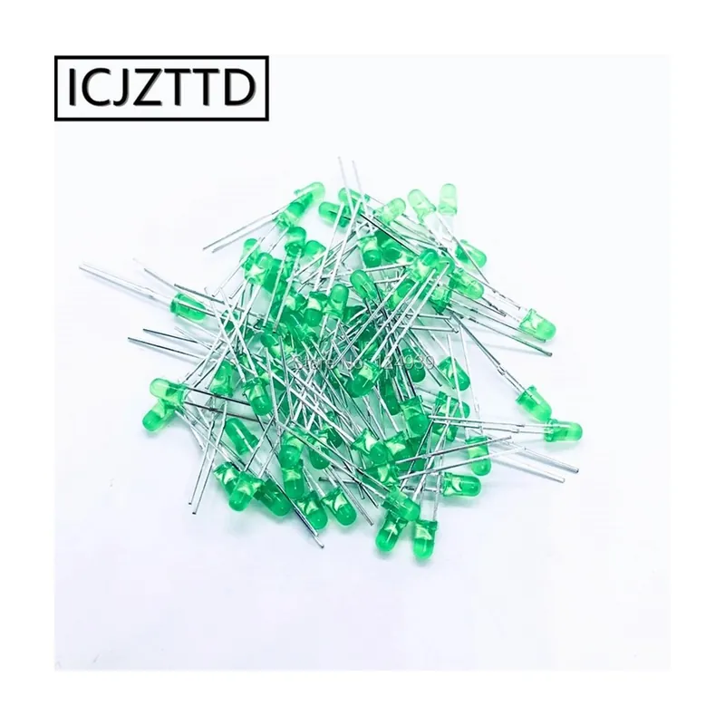 Expressz szállítás Zöld 100db-3mm LED Piros Zöld KÉK Sárga Narancs Fehér fénykibocsátó dióda 100 db