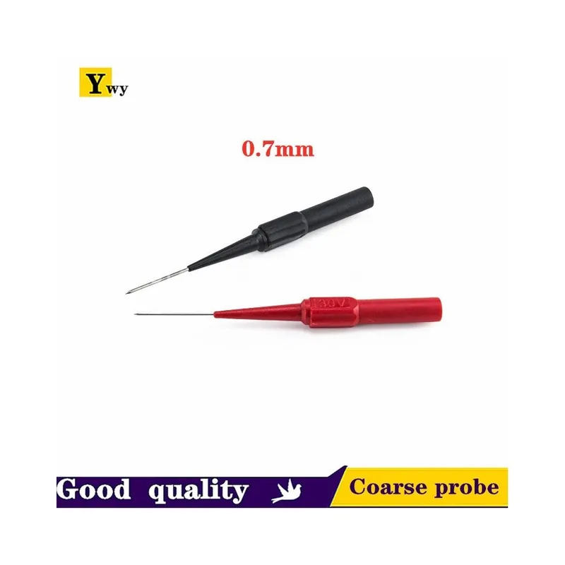 0,7mm Fekete-Szigetelő átszúró tű roncsolásmentes multiméter tesztszondák piros-fekete 30V-60V banándugóhoz Azonnal elérhető