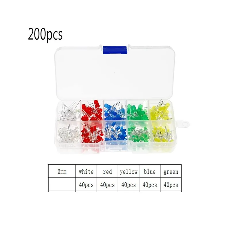 C-6 színű fénykibocsátó dióda elektronikus alkatrészek 3-5 mm-es LED-es válogatott színű LED-es fénykibocsátó dióda készlet Nézd meg most