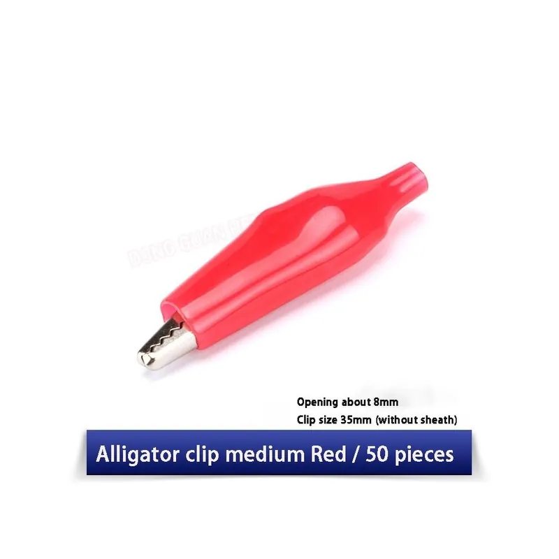 M-Piros-50 db Aligátorhüvelyes Power Clip Teszt Clip Prémium Aligátor Akkumulátor Csipesz Rugós Csipesz-Elektromos Csipesz Legjobb ár