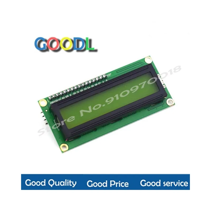 Csak ma 1602 Zöld-1db 1602 16x2 karakteres LCD kijelző vezérlő modul HD44780 kék-zöld képernyő feketefény LCD1602 LCD monitor