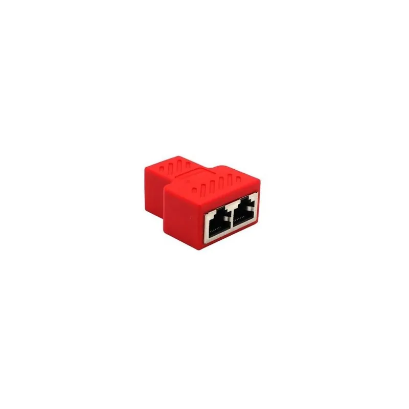 Piros-Univerzális 1-2 dupla csatlakozó CAT5-6-7 RJ45 elosztó LAN hálózati internet adapter TV kapcsoló routerhez Kihagyhatatlan ajánlat