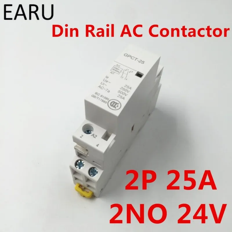 Árengedmény 25A-GPCT1 2P 16A 25A 24V 50-60Hz Din Rail háztartási moduláris AC kontaktor 2NO modul az otthoni szálloda étteremhez