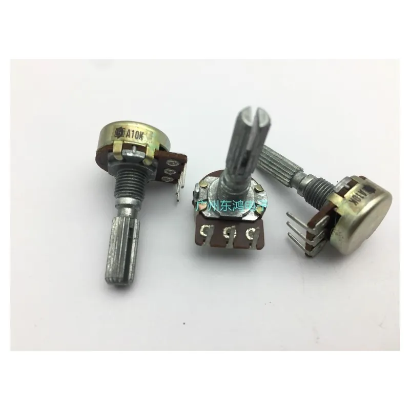 Shengwei rk16 Potenciométer szimpla 3 Tűs belső hajlító láb a10k 25mm tengely térfogatú potenciométer Legjobb ár