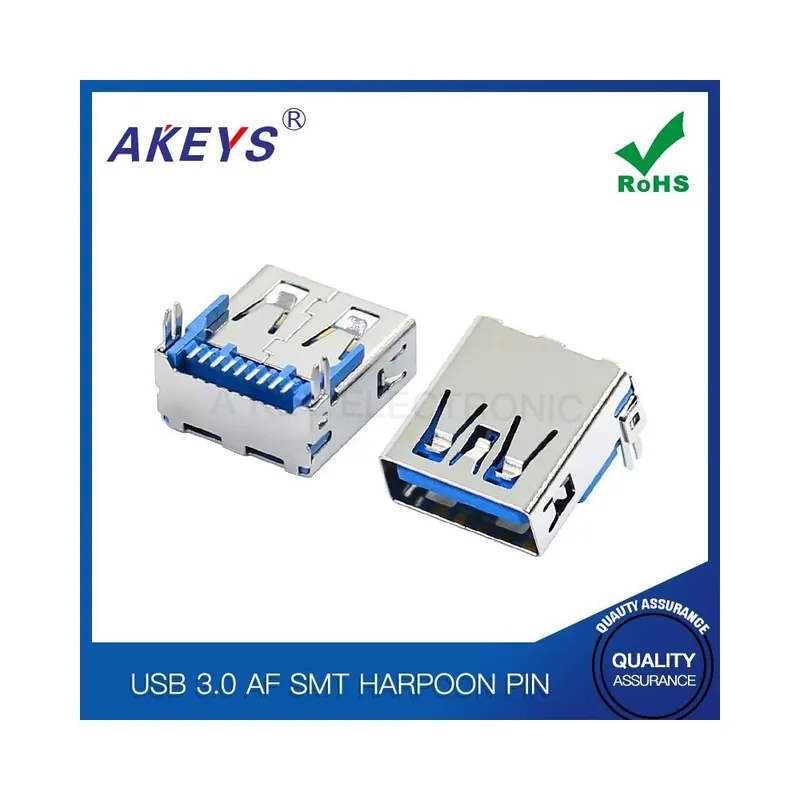 USB3.0AF Javító Patch anya csatlakozó aljzat USB CSATLAKOZÓ INTERFÉSZ csatlakozó aljzat 90 FOK Kék ragasztómag 9P Árcsökkenés