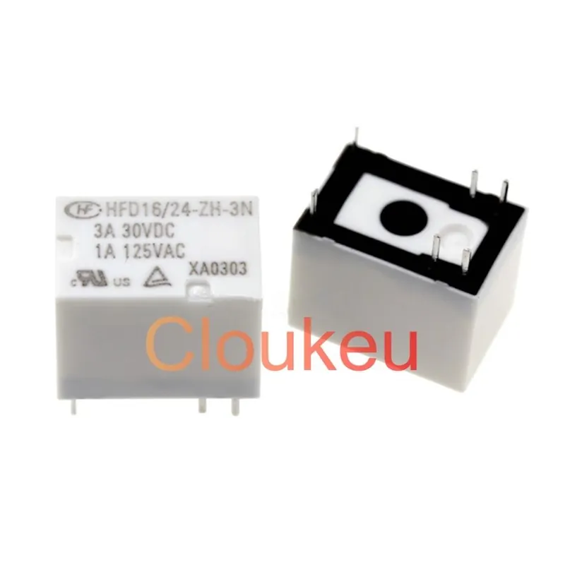 Biztonságos fizetés 50db-HFD16-12-ZFH-3N 6 Tűs-Relé HFD16/05 12 24-ZH-3N 5V 12V 24V 3A 6 Tűs HFD41