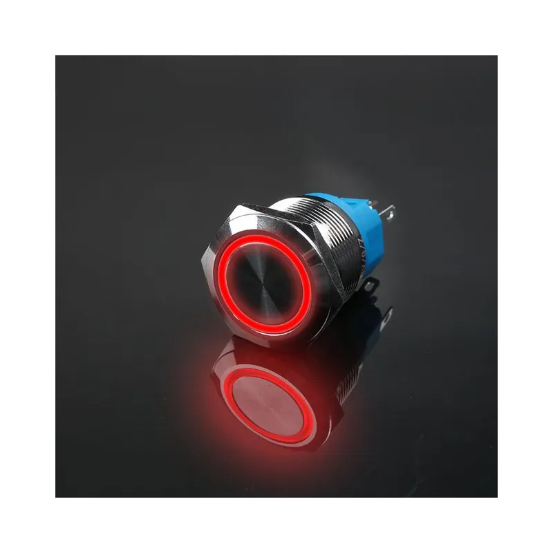 Ön-Azonnali Újraindító-12mm-100-220V-Piros Kör-Vízálló LED Azonnali Reteszelt Autó motor hálózati kapcsoló Vásárlói kedvenc