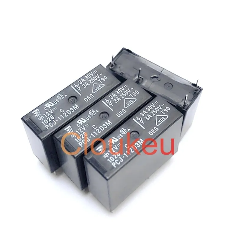50db-PCJ-124D3M 3A 4 Tűs-Relé PCJ-105D3M 112D3M 124D3M 5V 12V 24V 3A 5A 4 Tűs G5NB HF46F Azonnali szállítás