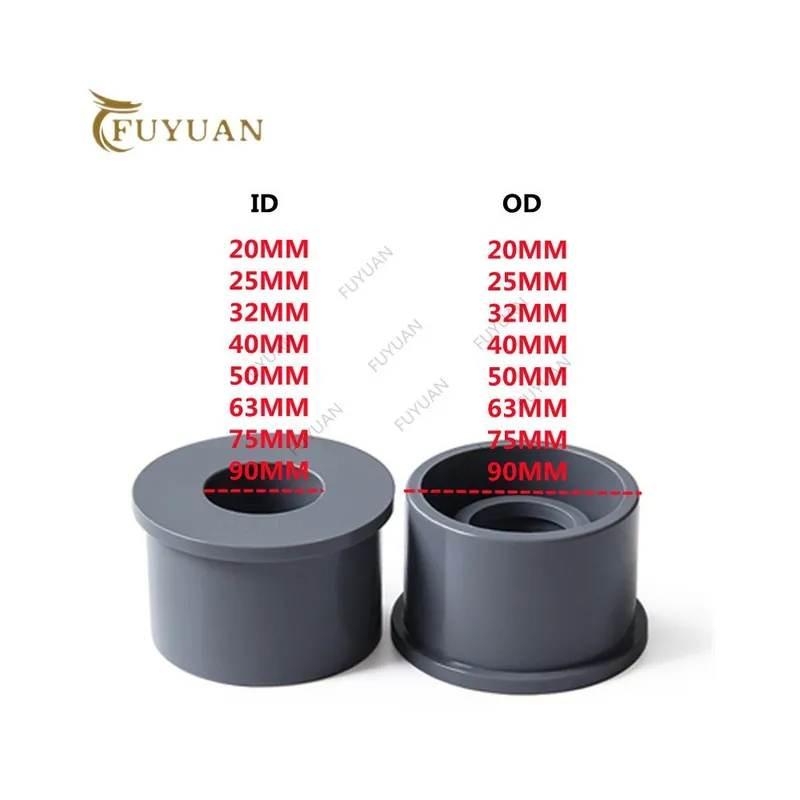 Gyors szállítás Szürke-OD 40x ID 25mm-PVC redukáló csőcsatlakozó kerti öntöző csatlakozó Vízcsőcsatlakozók PVC csőszerelvények csőátvezető