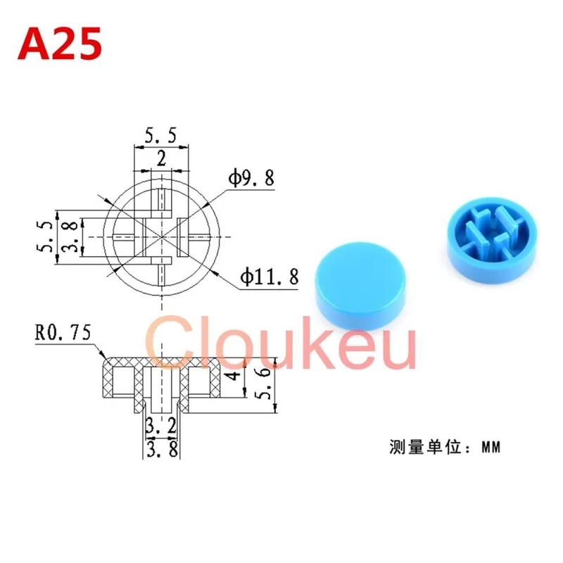 1db-Zöld-A25--12x12x7,3mm érintős kapcsoló kupak B3F-4050/4055/5050 A14 A21 A24 A25 Kiárusítás