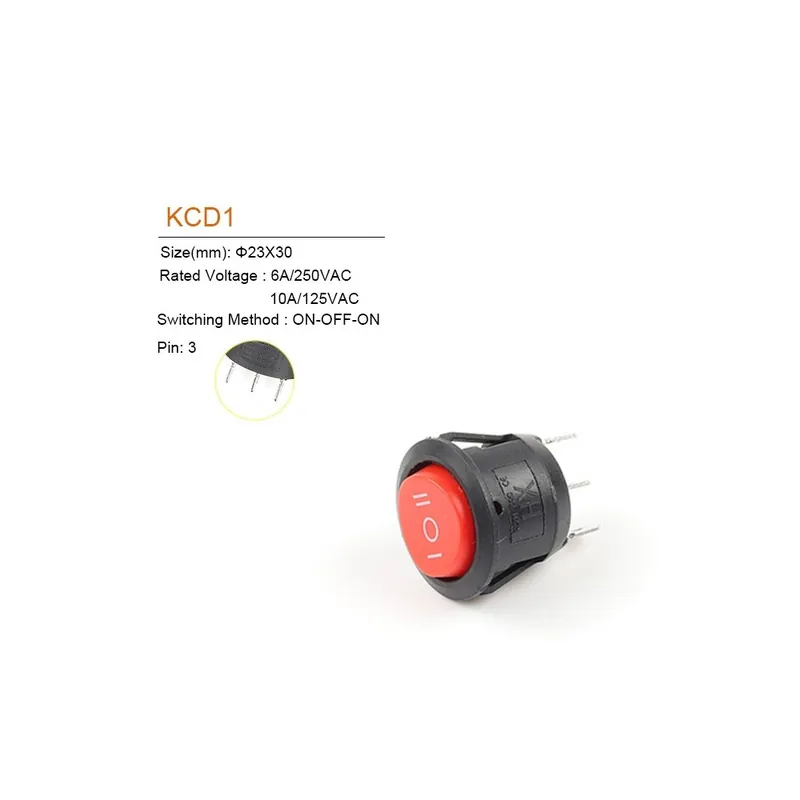 Legjobb ár 10db-3 Tűs Piros ON-OFF-ON-5/10db 23MM Billenőkapcsoló 2/3 Tűs 2/3 Pozíciós 6A/250VAC 10A/125VAC gomb kapcsoló Világítással