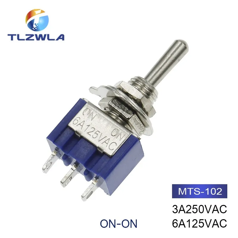 Kihagyhatatlan ajánlat 2db-Kék MTS-102-Váltókapcsoló SPDT DPDT Billenőkapcsoló MTS 5A 6A 125V Ön-Újraindító 3A 250 AC 3 6 Tűs ON-OFF-ON Indító