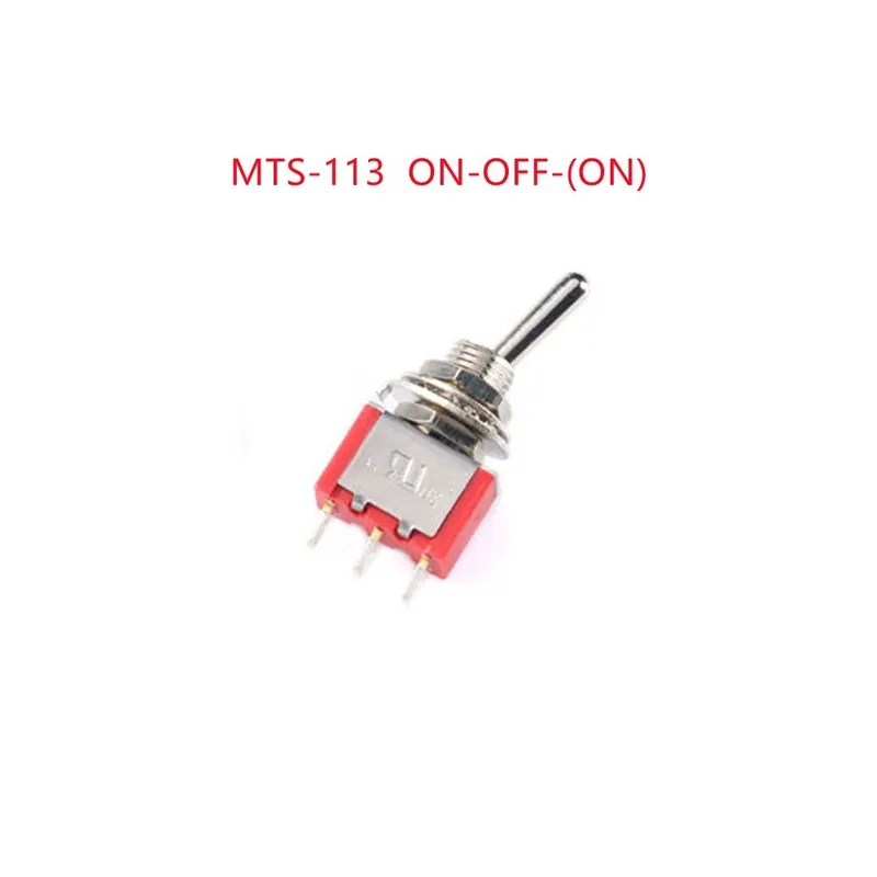 5db-MTS-113 ON-OFF-(ON)-Mini 3-6 Tűs 6mm Ön-Újraindító Váltókapcsoló ON-(ON)DPDT Mini Váltókapcsoló 6A/125V 3A/250V MTS Gyors kiszállítás