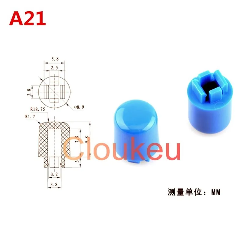 1db-Zöld-A21--12x12x7,3mm érintős kapcsoló kupak B3F-4050/4055/5050 A14 A21 A24 A25 Vásárlói kedvenc