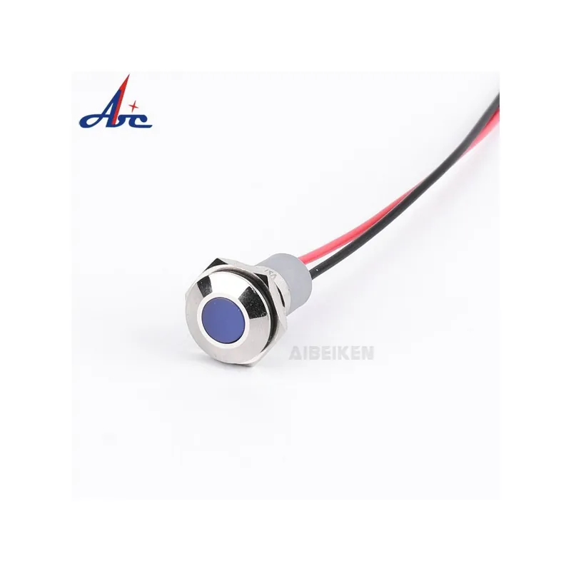 Fehér LED-220V-1db 8mm Konvex fejű LED Fém jelzőkészülék világítás 8mm Vízálló Vezérlővezeték kapcsoló vezetékkel Ne maradj le