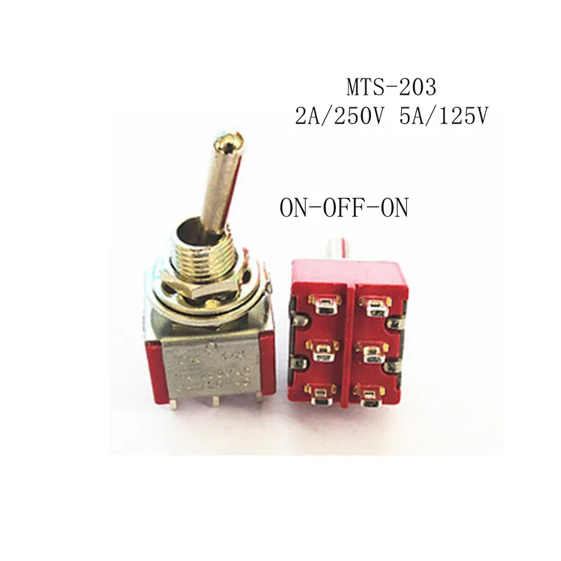 Korlátozott ajánlat 1db-Piros MTS-203-Miniatűr Váltókapcsoló ON-OFF/ON-OFF-ON kapcsolós MTS-102 Újraindító kapcsoló PS-102