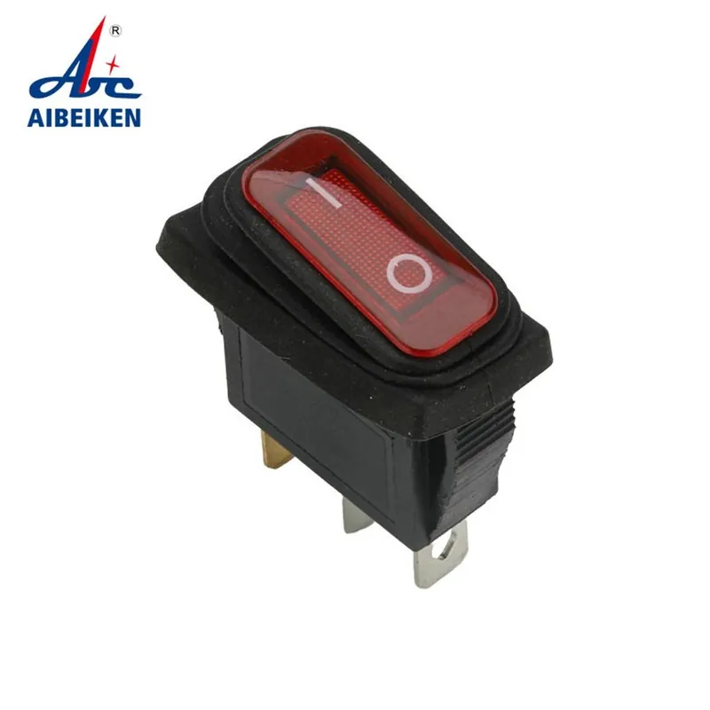 ON OFF 12V lámpa-Sárga-LED lámpa Billenőkapcsoló Vízálló ON-OFF KCD2 220V Műszerfal 12V 250V 3 Tűs 28x11mm Outlet