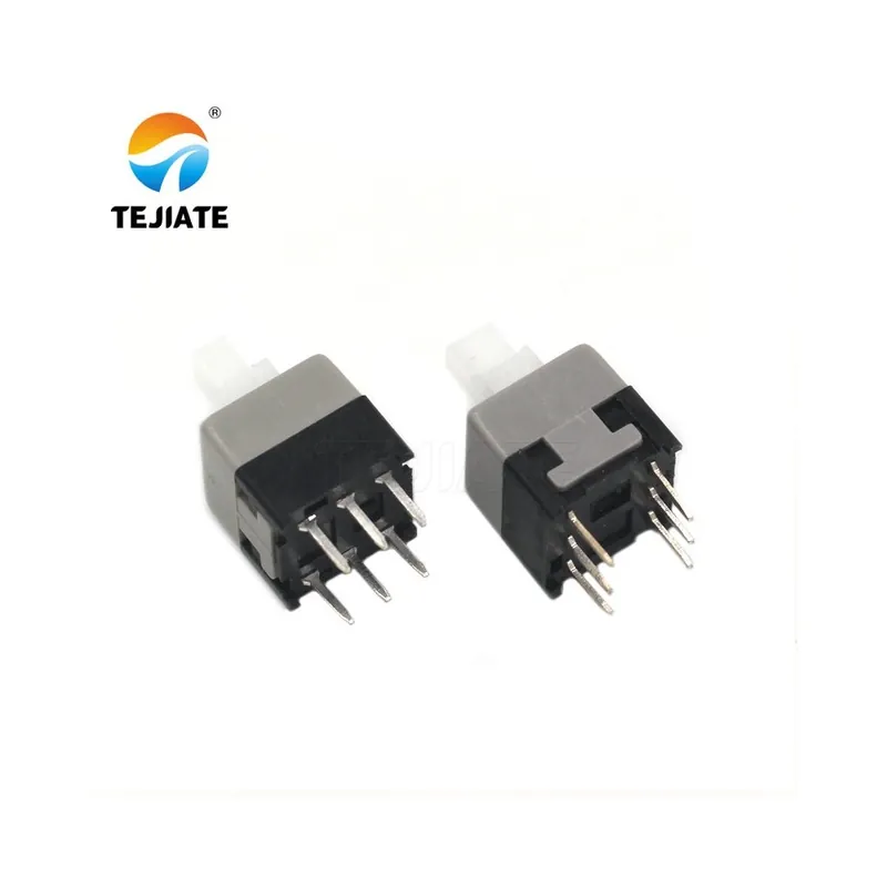Vedd meg online 8,5X8,5mm C-10db gomb kapcsoló 1/2 soros tűs kulcs kapcsoló Önzárós/Nem Zárós 3/6 Lábú Elektromos töltő