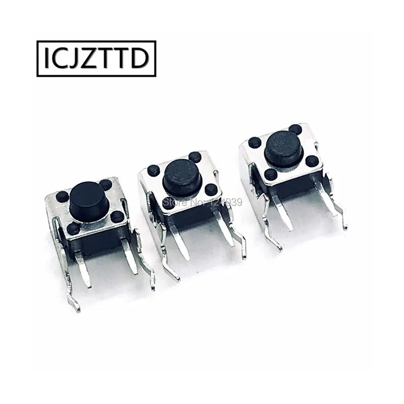 6x6x10mm-Vízszintes konzollal érintős kapcsoló 2 Lábú Oldalsó nyomógomb Vas kerettel Mikro kapcsoló Újdonság