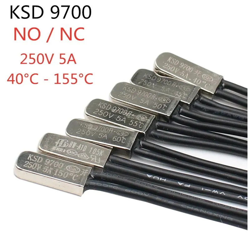 Gyors szállítás Normál Nyitott-1db-95C-KSD9700 5A 250V Termosztát Hővédő Biztosíték Hőmérséklet kapcsoló