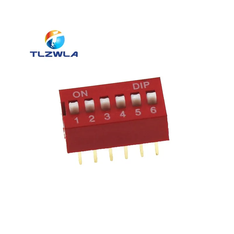 6 Tűs-Piros-10db Piros Kék Váltókapcsoló távköz 2,54MM DIP Tárcsakód kapcsoló 1 2 3 4 5 6 7 8 9 10 12 Tűs Gyors kapcsoló Árcsökkenés